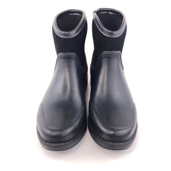 UGG Paxton Black Suede Rubber Rain Boots 7 - Picture 4 of 12